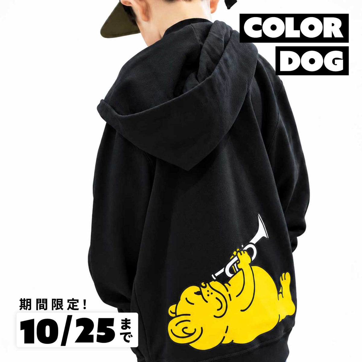 【期間限定！ 10/25 まで販売中】 〈COLOR-DOG〉 キッズZIPパーカー