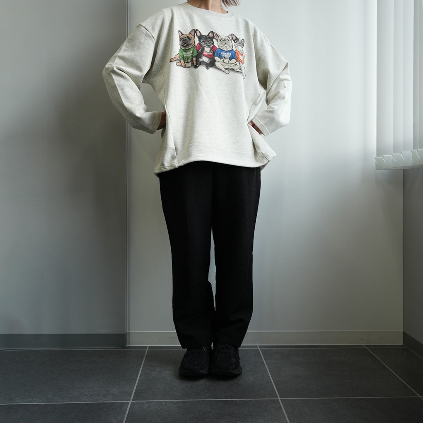 【期間限定！12月中旬お届け】4BUHI CAFE /裾ドローコード付きスウェット