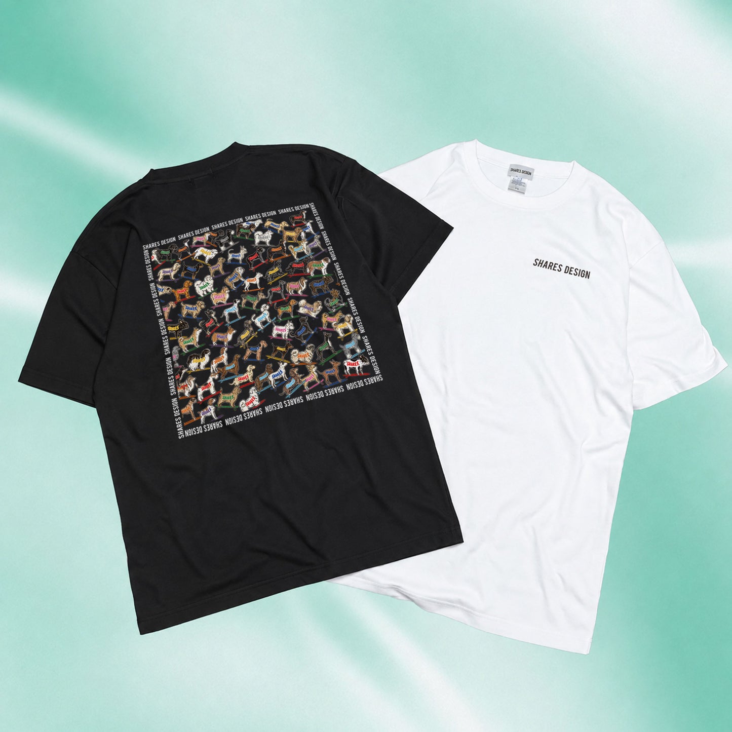 SHARES ALL OVER COOL DRY TEE / 総柄 - 接触冷感 Tシャツ