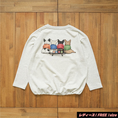 【期間限定！12月中旬お届け】4BUHI CAFE /裾ドローコード付きスウェット