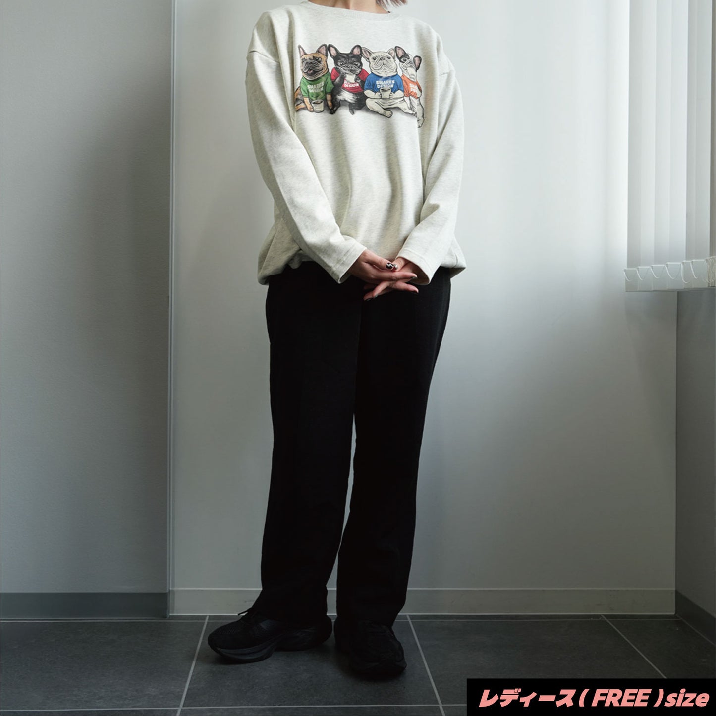 【期間限定！12月中旬お届け】4BUHI CAFE /裾ドローコード付きスウェット