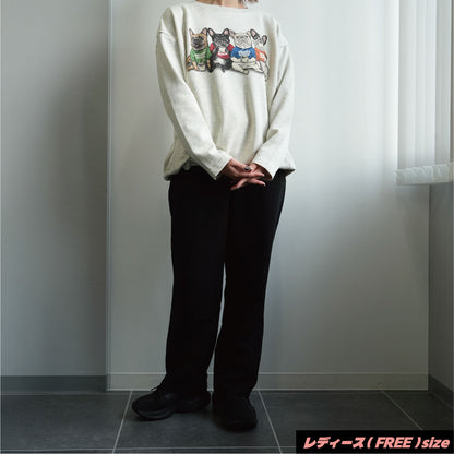 【期間限定！12月中旬お届け】4BUHI CAFE /裾ドローコード付きスウェット