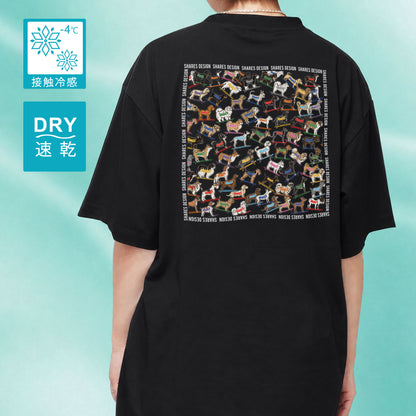 SHARES ALL OVER COOL DRY TEE / 総柄 - 接触冷感 Tシャツ