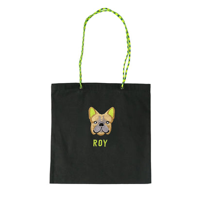 ネーム刺繍セミオーダー【フレブルフェイスPARACORD SQUARE TOTE BAG/ スクエアトートバッグ】