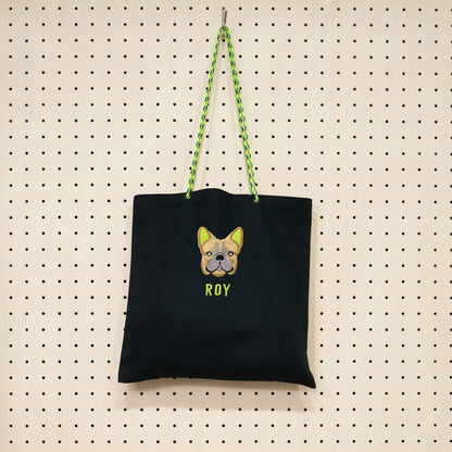 ネーム刺繍セミオーダー【フレブルフェイスPARACORD SQUARE TOTE BAG/ スクエアトートバッグ】