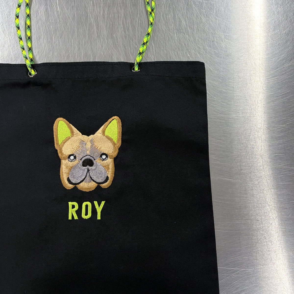ネーム刺繍セミオーダー【フレブルフェイスPARACORD SQUARE TOTE BAG/ スクエアトートバッグ】