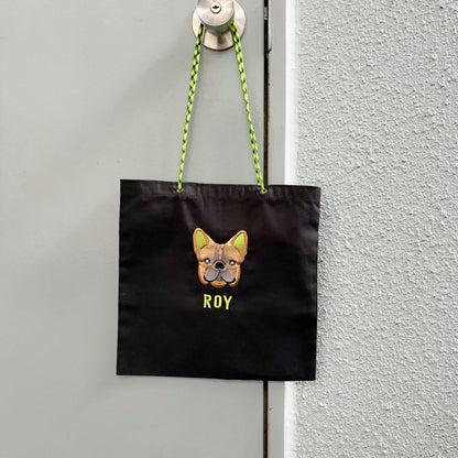 ネーム刺繍セミオーダー【フレブルフェイスPARACORD SQUARE TOTE BAG/ スクエアトートバッグ】