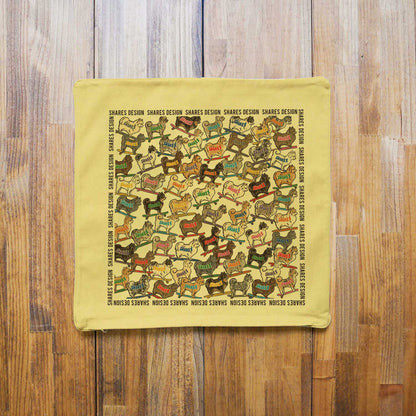 ポメラニアン ALL OVER CUSHION COVER/ 総柄-クッションカバー（送料無料）