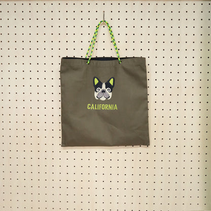 ネーム刺繍セミオーダー【フレブルフェイスPARACORD SQUARE TOTE BAG/ スクエアトートバッグ】