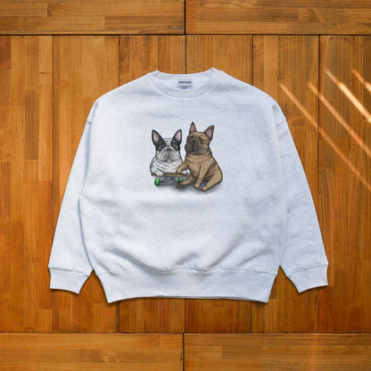 80's VTG ２BUHI (Fawn&Pied)  BIG CREW SWEAT / ビッグスウェット