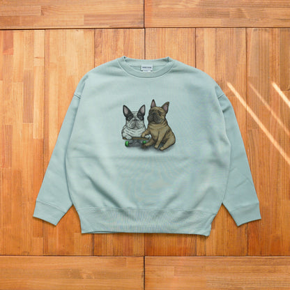 80's VTG ２BUHI (Fawn&Pied)  BIG CREW SWEAT / ビッグスウェット