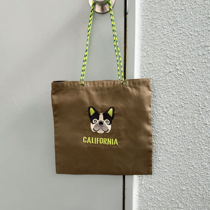 ネーム刺繍セミオーダー【フレブルフェイスPARACORD SQUARE TOTE BAG/ スクエアトートバッグ】