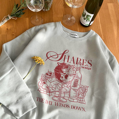 “THE DAY in Slow Time”レディースオーバーサイズスウェット（裏起毛）art by RUUU.