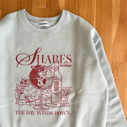 “THE DAY in Slow Time”レディースオーバーサイズスウェット（裏起毛）art by RUUU.