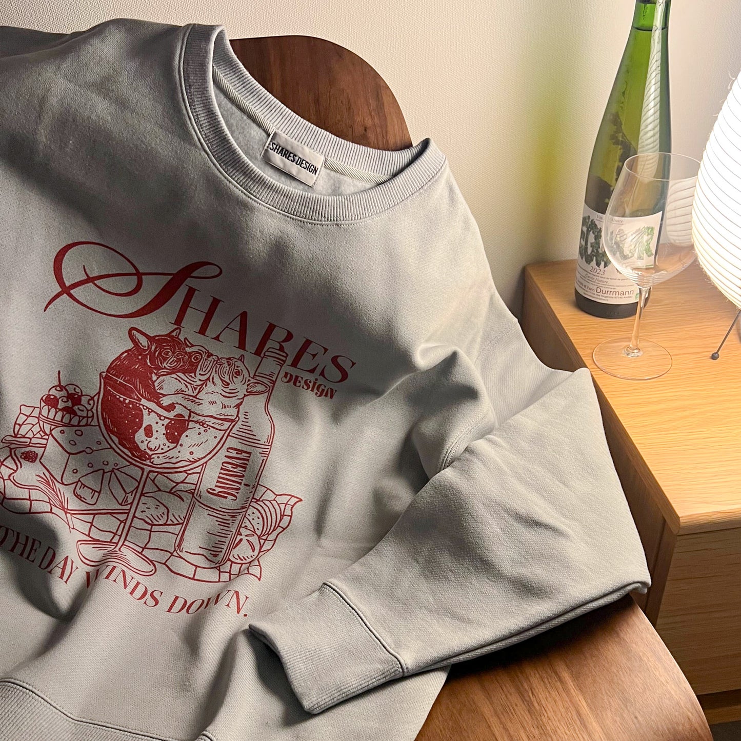 “THE DAY in Slow Time”レディースオーバーサイズスウェット（裏起毛）art by RUUU.