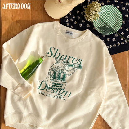 “THE DAY in Slow Time”レディースオーバーサイズスウェット（裏起毛）art by RUUU.