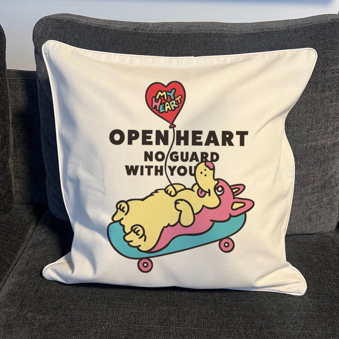 【期間限定！4/19まで販売中】 〈OPEN HEART♡〉   CUSHION COVER/ クッションカバー（送料無料）