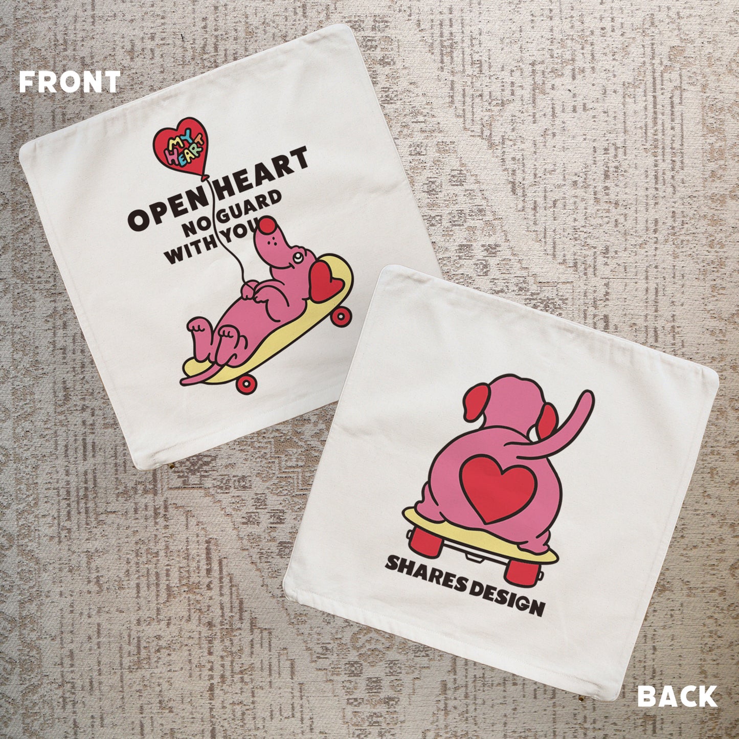 【期間限定！4/19まで販売中】 〈OPEN HEART♡〉   CUSHION COVER/ クッションカバー（送料無料）