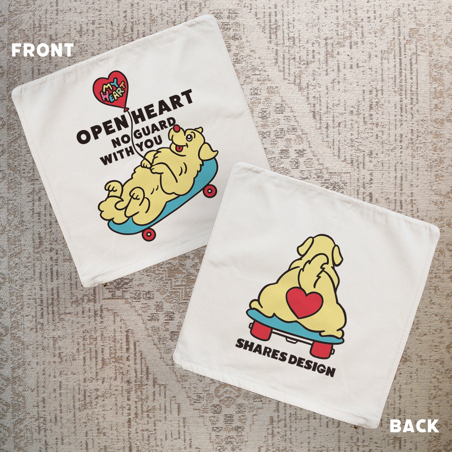 【期間限定！4/19まで販売中】 〈OPEN HEART♡〉   CUSHION COVER/ クッションカバー（送料無料）