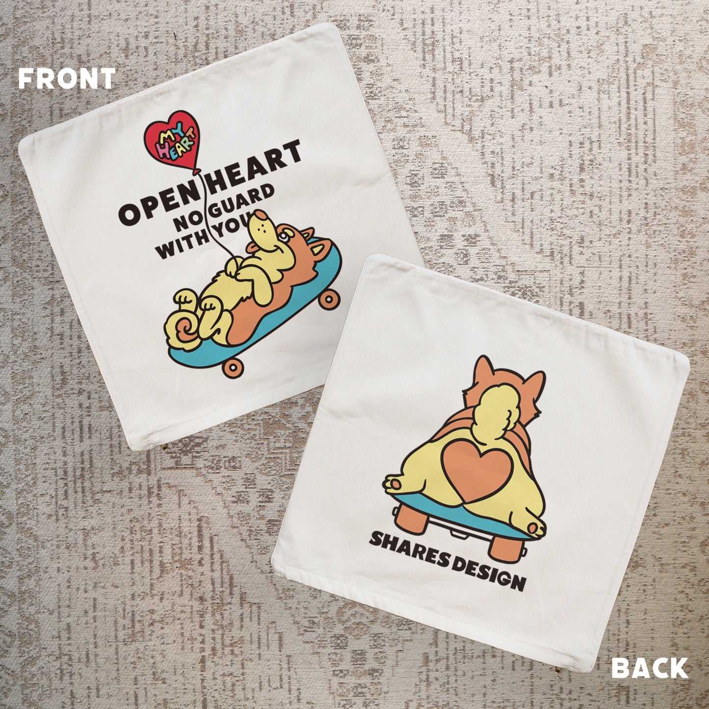 【期間限定！4/19まで販売中】 〈OPEN HEART♡〉   CUSHION COVER/ クッションカバー（送料無料）
