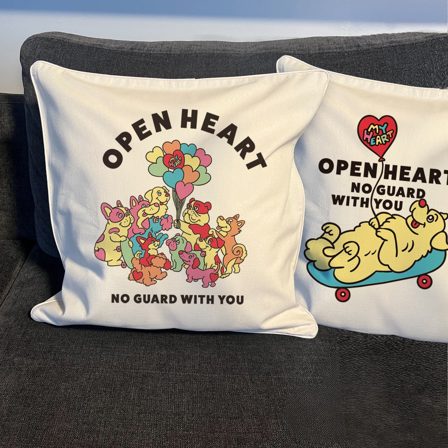 【期間限定！4/19まで販売中】 〈OPEN HEART♡〉   CUSHION COVER/ クッションカバー（送料無料）