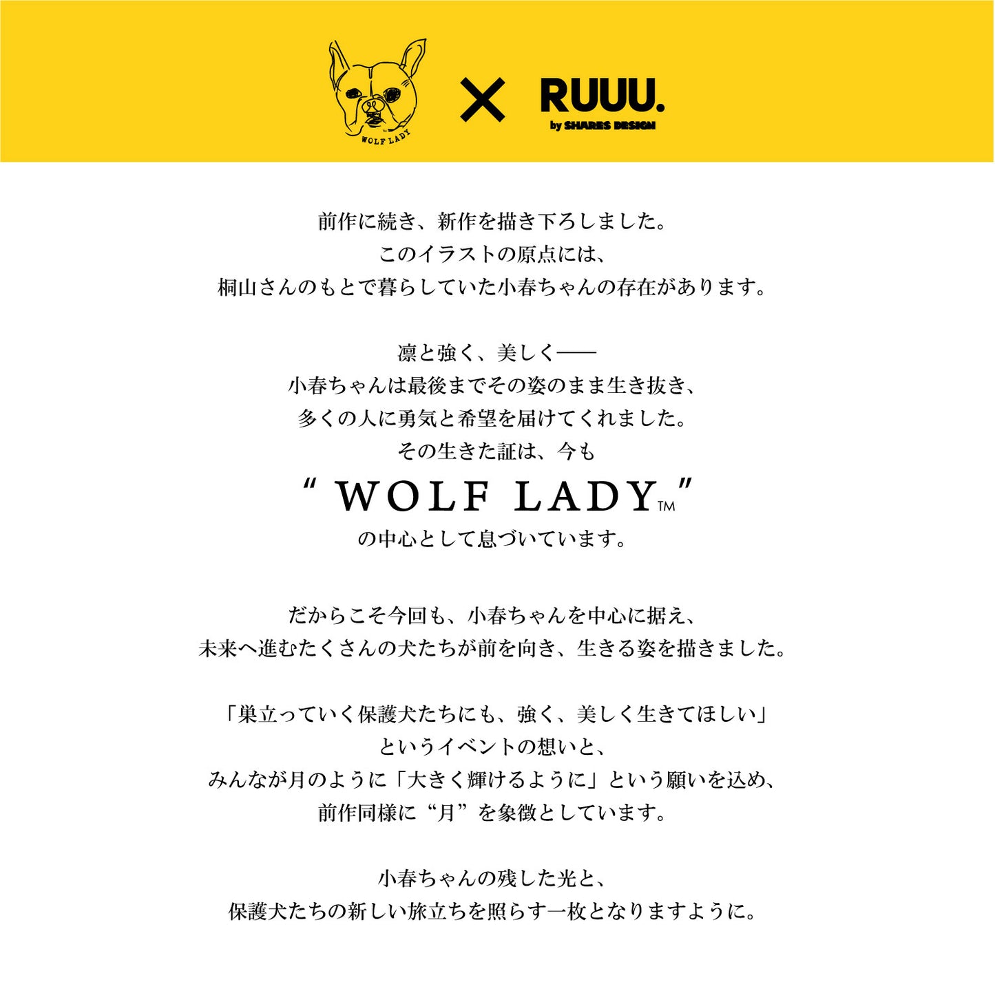【受注生産！ 12/26 まで予約（1 月中旬～お届け）】 〈WOLFLADY×RUUU.〉 DOG T-SHIRTS/ 犬用T シャツ