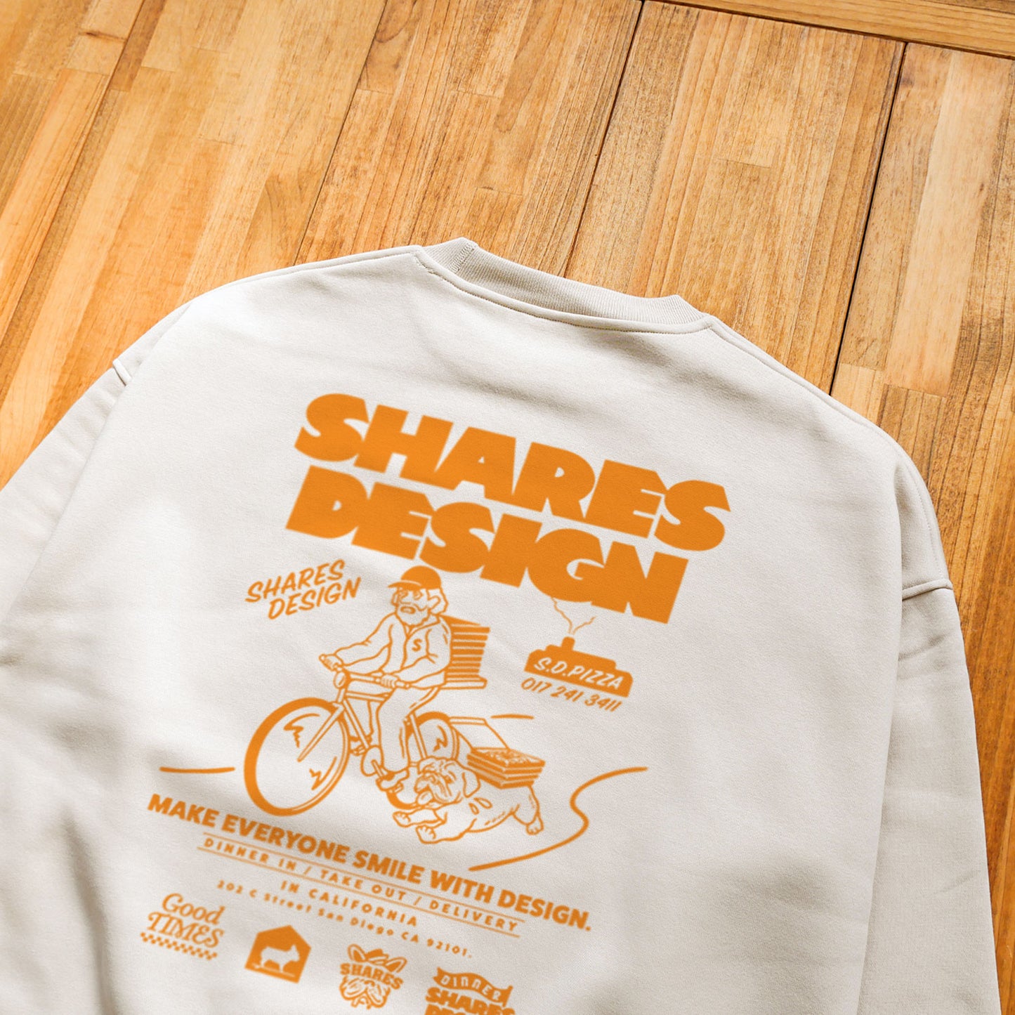 DINNER-DELIVERY【Orange】  / BIG CREW SWEAT