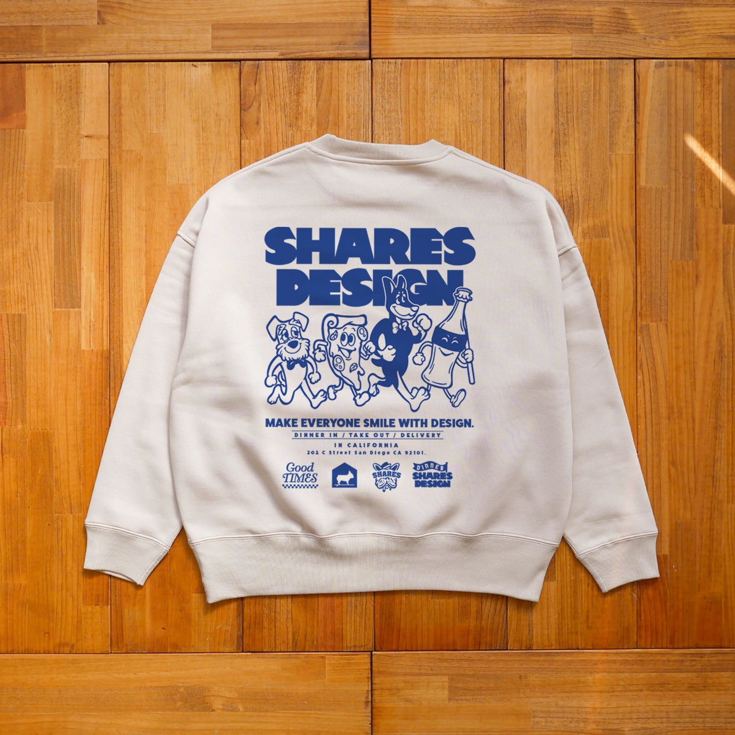 DINNER-PIZZA【Blue】  / BIG CREW SWEAT