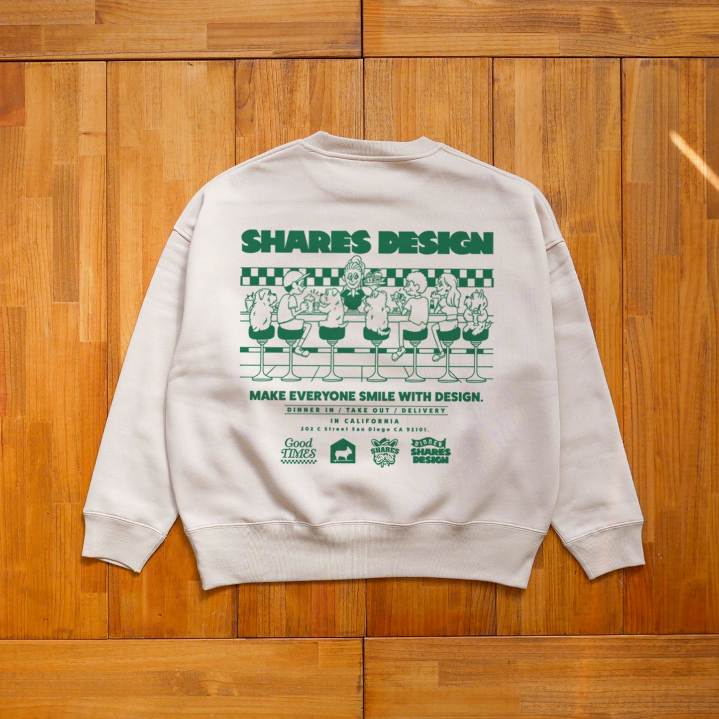 DINNER-DELIVERY【Green】  / BIG CREW SWEAT