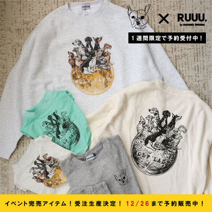 【受注生産！ 12/26 まで予約（1 月中旬～お届け）】 〈WOLFLADY×RUUU.〉 DOG T-SHIRTS/ 犬用T シャツ