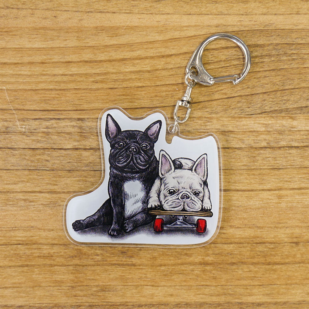 80s VINTAGE 2BUHI KeyHolder / Brindle&Cream