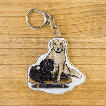 画像をギャラリービューアに読み込む, 80s VINTAGE Golden Retriever &amp; Labrador Retriever KeyHolder
