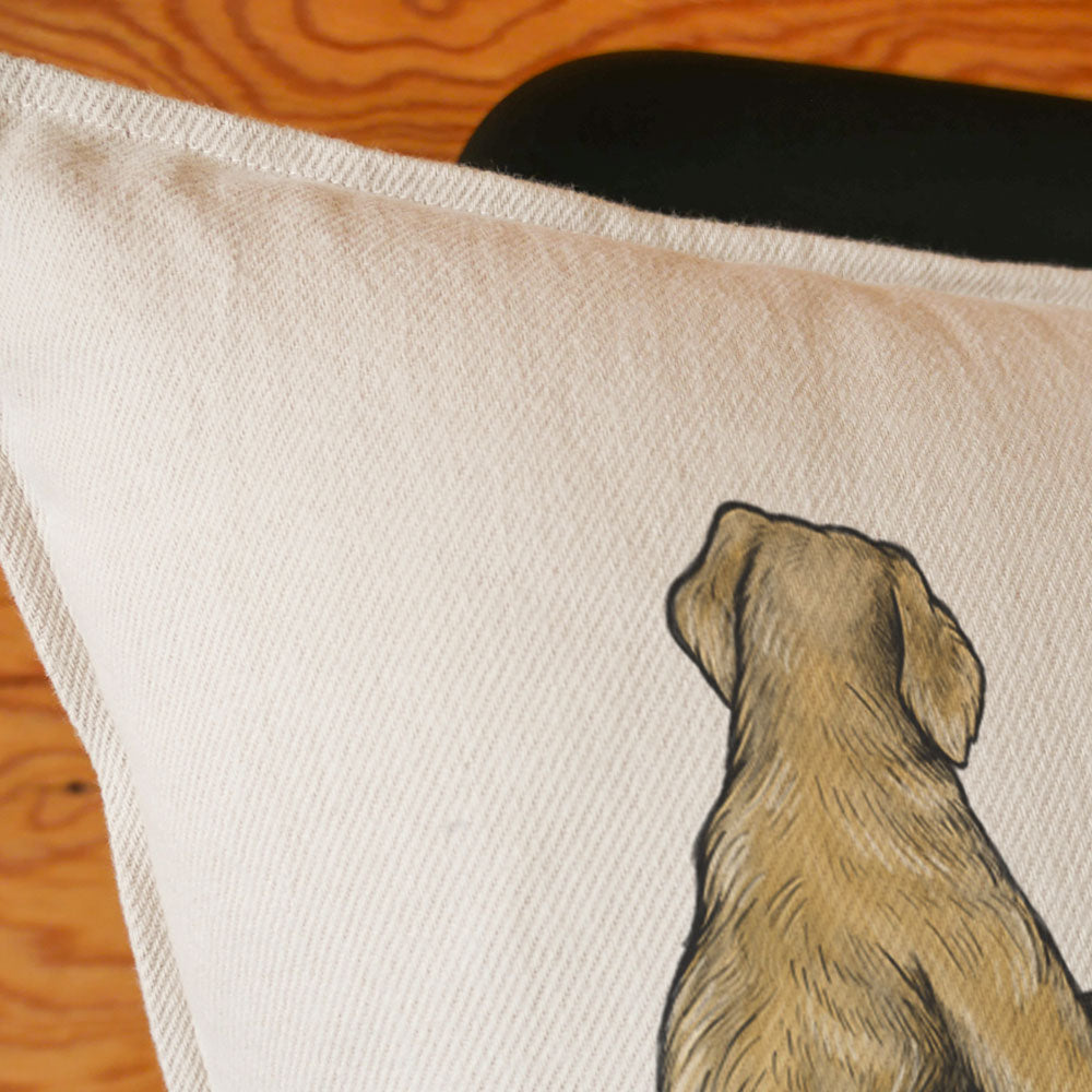 ORGANIC COTTON Golden Retriever & Labrador Retrievere CUSHION COVER