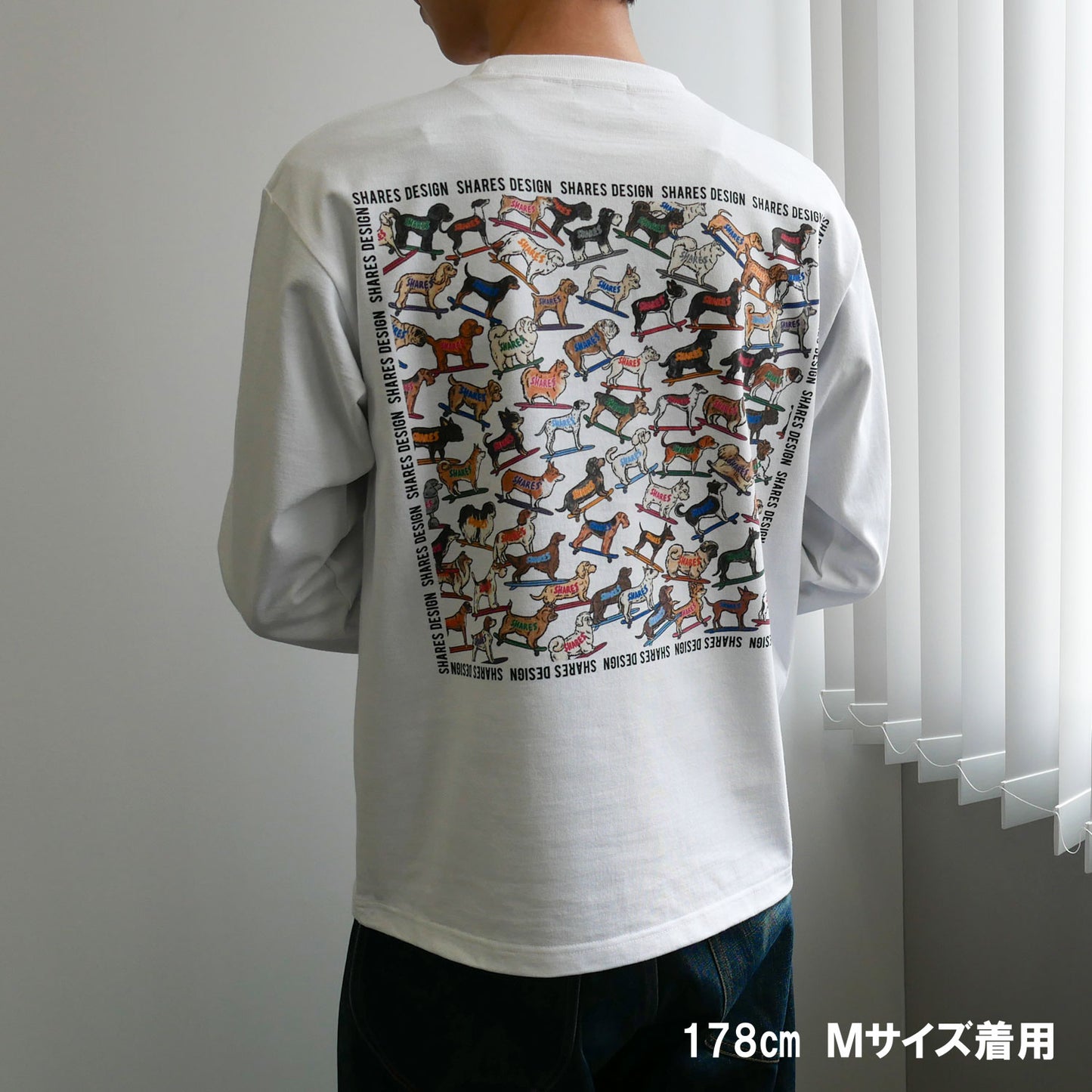 SHARES ALL OVER LONG SLEEVE TEE/ 総柄- 長袖Tシャツ