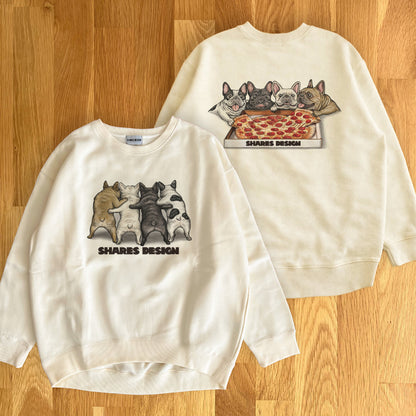 アーカイブデザイン限定復活！ 【PIZZA 4BUHI】レディースオーバーサイズスウェット（裏起毛）