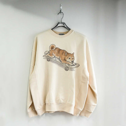 VINTAGE DOG SKATER CREW SWEAT (SHIBA/DALMATIAN/BOSTON TERRIER/CORGI )