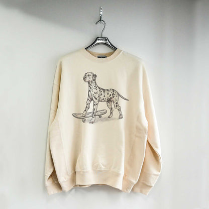 VINTAGE DOG SKATER CREW SWEAT (SHIBA/DALMATIAN/BOSTON TERRIER/CORGI )