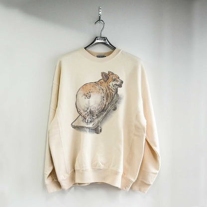 VINTAGE DOG SKATER CREW SWEAT (SHIBA/DALMATIAN/BOSTON TERRIER/CORGI )