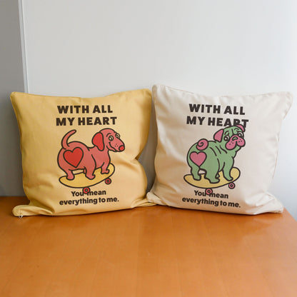 【期間限定！ 2/23 まで販売中】 〈 MY HEART♡〉 CUSHION COVER/ クッションカバー（送料無料）