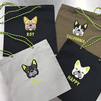 ネーム刺繍セミオーダー【フレブルフェイスPARACORD SQUARE TOTE BAG/ スクエアトートバッグ】