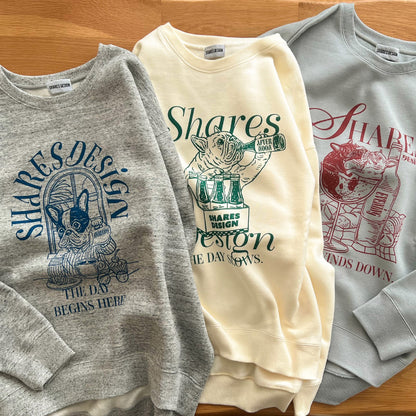 “THE DAY in Slow Time”レディースオーバーサイズスウェット（裏起毛）art by RUUU.