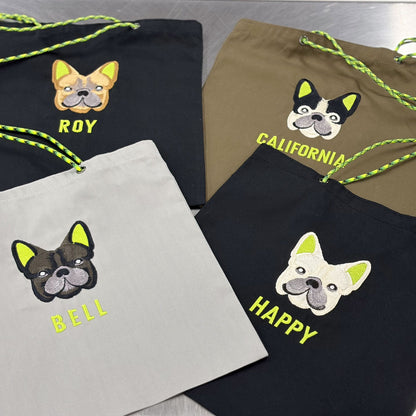ネーム刺繍セミオーダー【フレブルフェイスPARACORD SQUARE TOTE BAG/ スクエアトートバッグ】