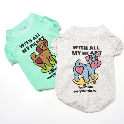 【期間限定！ 2/23 まで販売中】 〈 MY HEART♡〉 DOG T-SHIRTS/ 犬用 T シャツ