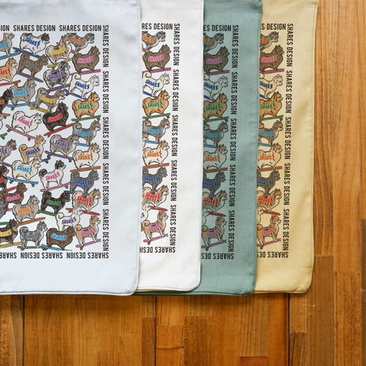 ポメラニアン ALL OVER CUSHION COVER/ 総柄-クッションカバー（送料無料）