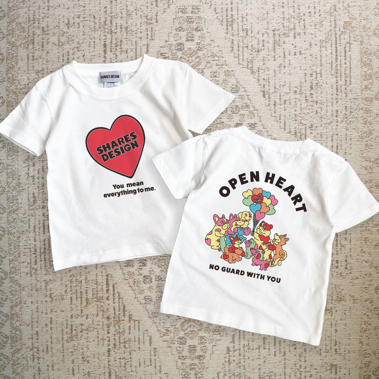 【期間限定！4/19まで販売中】 〈OPEN HEART♡〉KIDST-SHIRTS/ 半袖キッズTシャツ（送料無料）