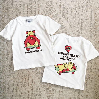 【期間限定！4/19まで販売中】 〈OPEN HEART♡〉KIDST-SHIRTS/ 半袖キッズTシャツ（送料無料）