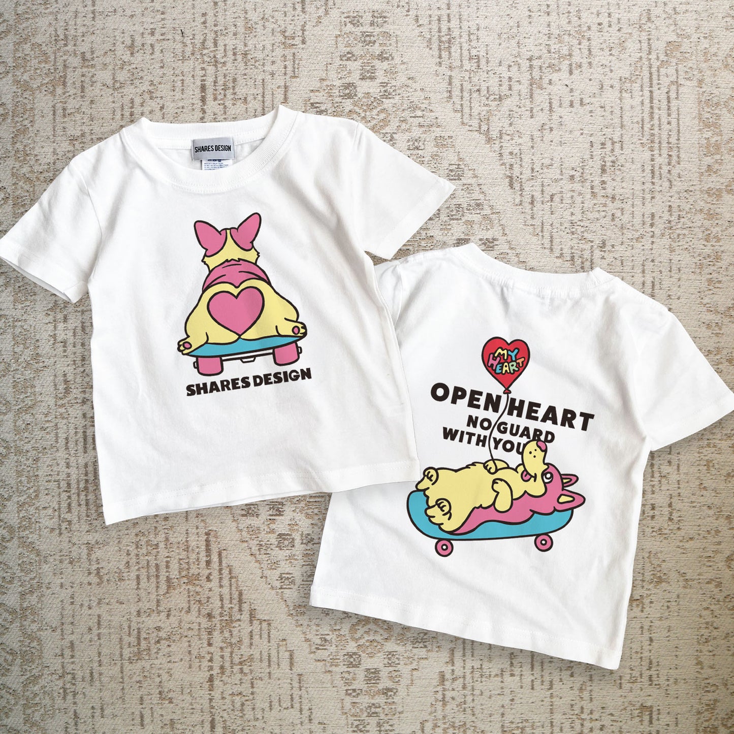 【期間限定！4/19まで販売中】 〈OPEN HEART♡〉KIDST-SHIRTS/ 半袖キッズTシャツ（送料無料）