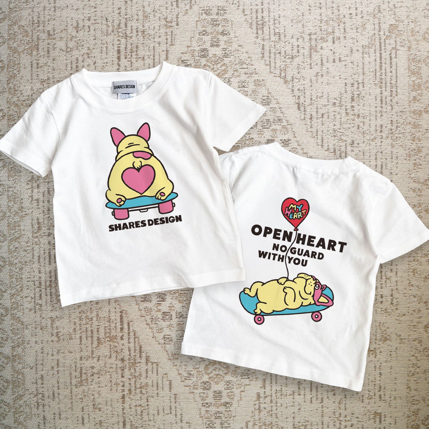 【期間限定！4/19まで販売中】 〈OPEN HEART♡〉KIDST-SHIRTS/ 半袖キッズTシャツ（送料無料）