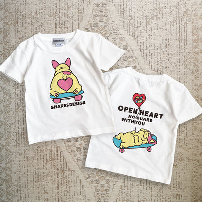【期間限定！4/19まで販売中】 〈OPEN HEART♡〉KIDST-SHIRTS/ 半袖キッズTシャツ（送料無料）