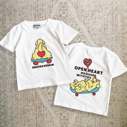 【期間限定！4/19まで販売中】 〈OPEN HEART♡〉KIDST-SHIRTS/ 半袖キッズTシャツ（送料無料）